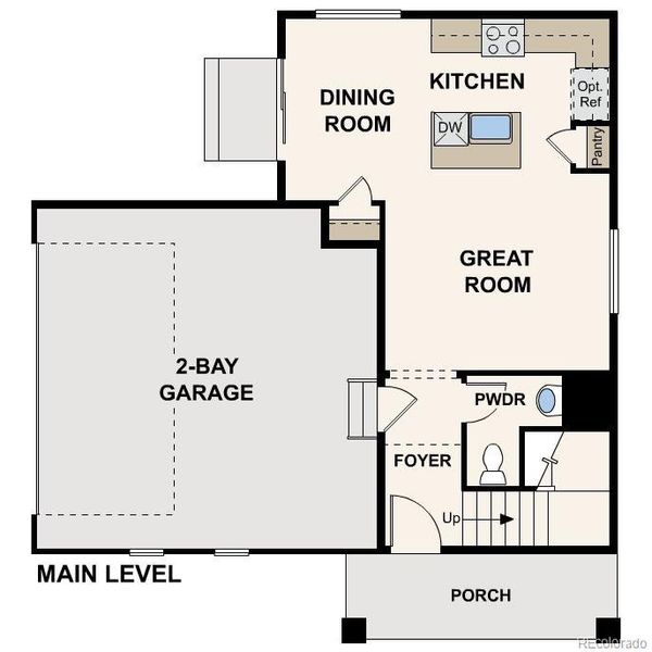 2D floor plan layout of this home in The Contemporary Collection at Windler, Aurora, CO (Image 3).