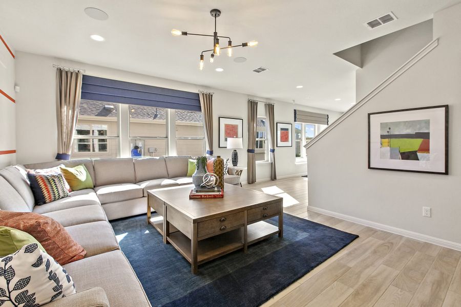 Furnished interior view inside a new home in Crosswinds, Kyle (Image 12). Furnished interior view inside a new home in Crosswinds, Kyle (Image 12).