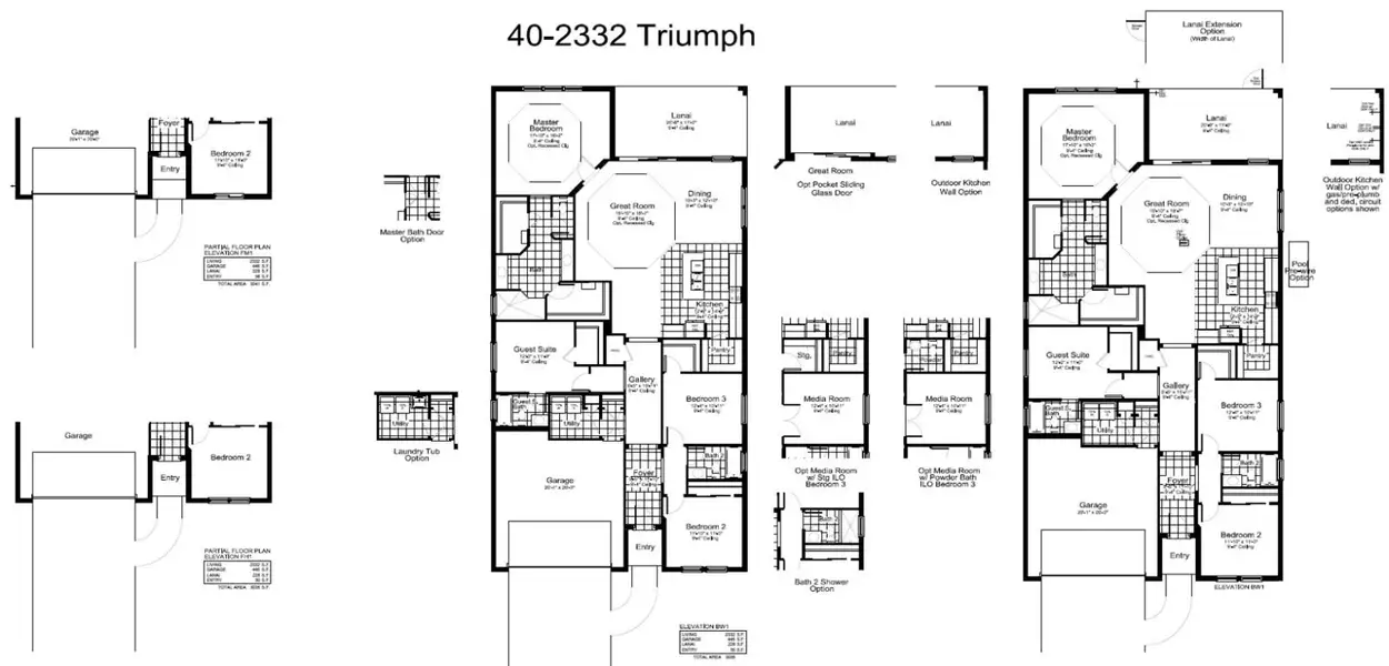 2D floor plan layout for the Triumph by Neal Communities in Palm Grove, Bradenton, FL (Image 4).