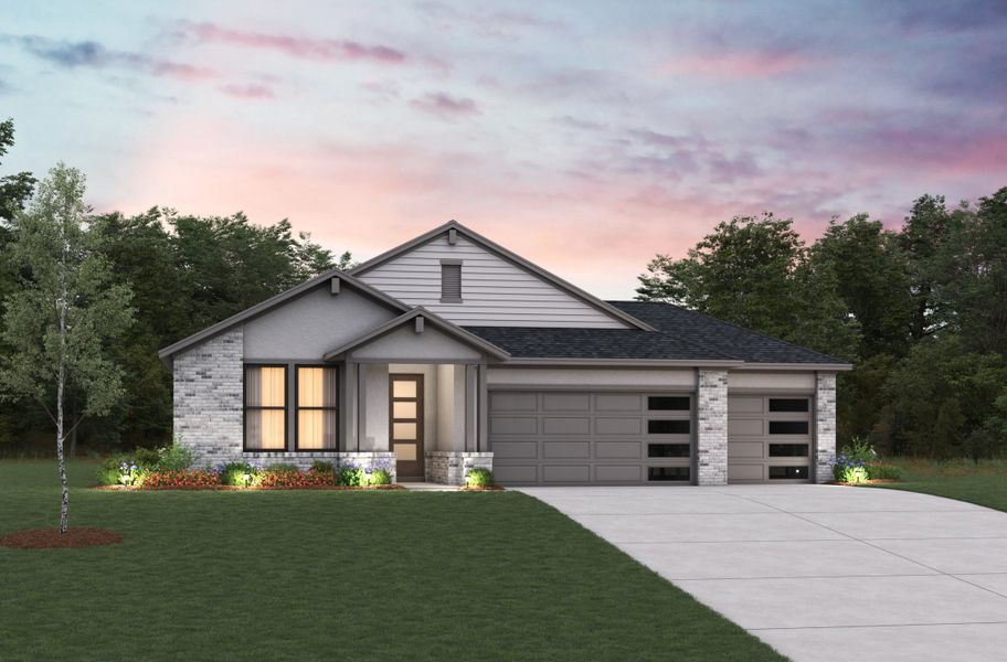 Representative exterior photo of a completed home built from the Palmetto by Beazer Homes in Arabella on the Prairie: Heritage Collection, Richmond, TX (Image 4).