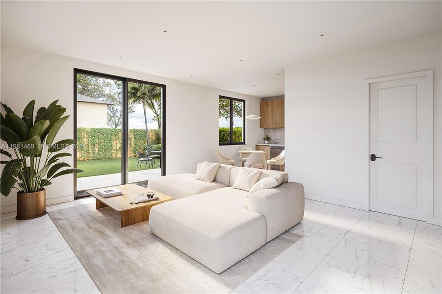 Furnished interior view inside a new home in , Miami (Image 3).