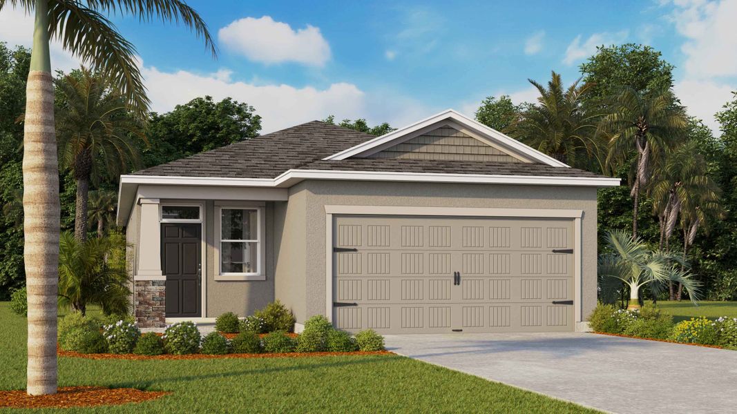 Representative exterior photo of a completed home built from the Bowen by D.R. Horton in Mockingbird Reserve at Winding Oaks, Ocala, FL (Image 13). Representative exterior photo of a completed home built from the Bowen by D.R. Horton in Mockingbird Reserve at Winding Oaks, Ocala, FL (Image 13).