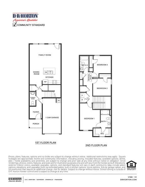 2D floor plan layout for the LINNET by D.R. Horton in Cartwright Mays, Crandall, TX (Image 4).