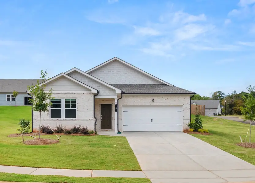 Front exterior of a new home in Bankstone Landing, Perry, GA, highlighting curb appeal (Image 1).