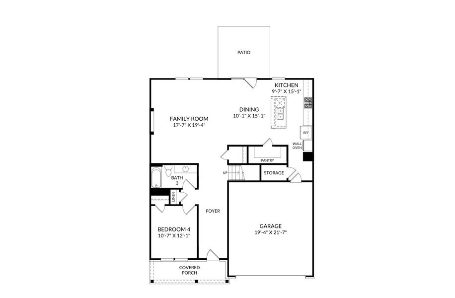 2D floor plan layout for the The Kershaw by Stanley Martin Homes in River Oaks, Locust Grove, GA (Image 5).