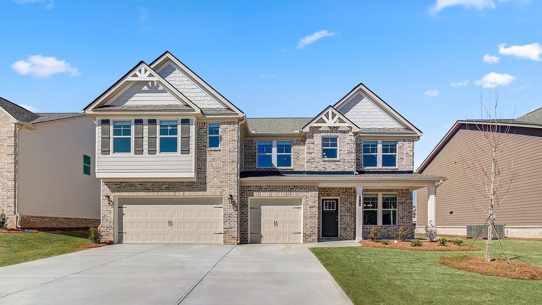 Representative exterior photo of a completed home built from the Rosemary II by DRB Homes in Adagio, Dacula, GA (Image 20).