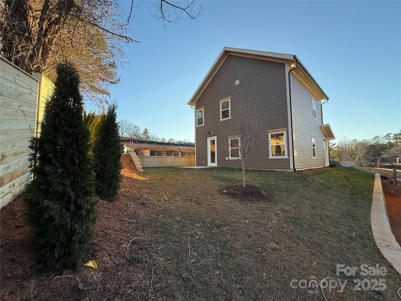 new fencing and trees added for privacy