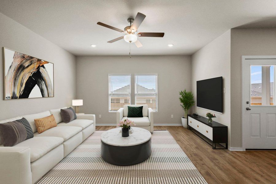 Open Concept Family Room - Virtually Staged