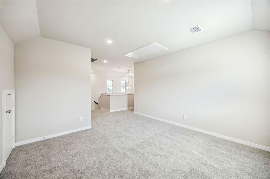 Game Room in the Willow home plan by Trophy Signature Homes – REPRESENTATIVE PHOTO