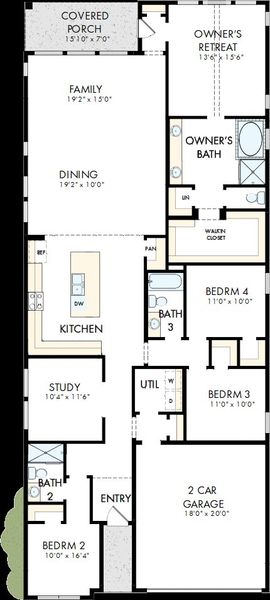 2D floor plan layout of this home in Flora, Hutto, TX (Image 2). 2D floor plan layout of this home in Flora, Hutto, TX (Image 2).