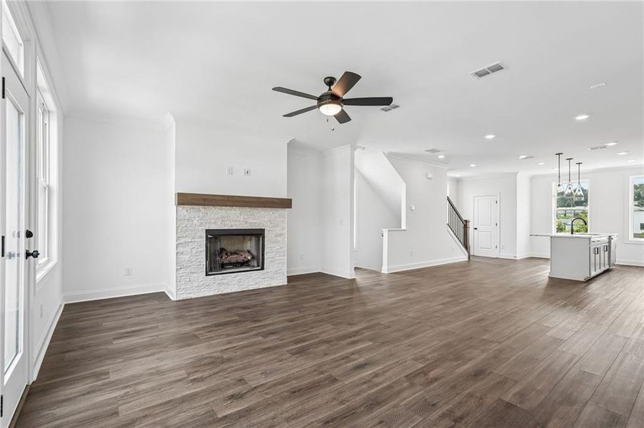 Spacious, unfurnished interior of a new home in Millcroft Townhomes, Buford (Image 41). Spacious, unfurnished interior of a new home in Millcroft Townhomes, Buford (Image 41).