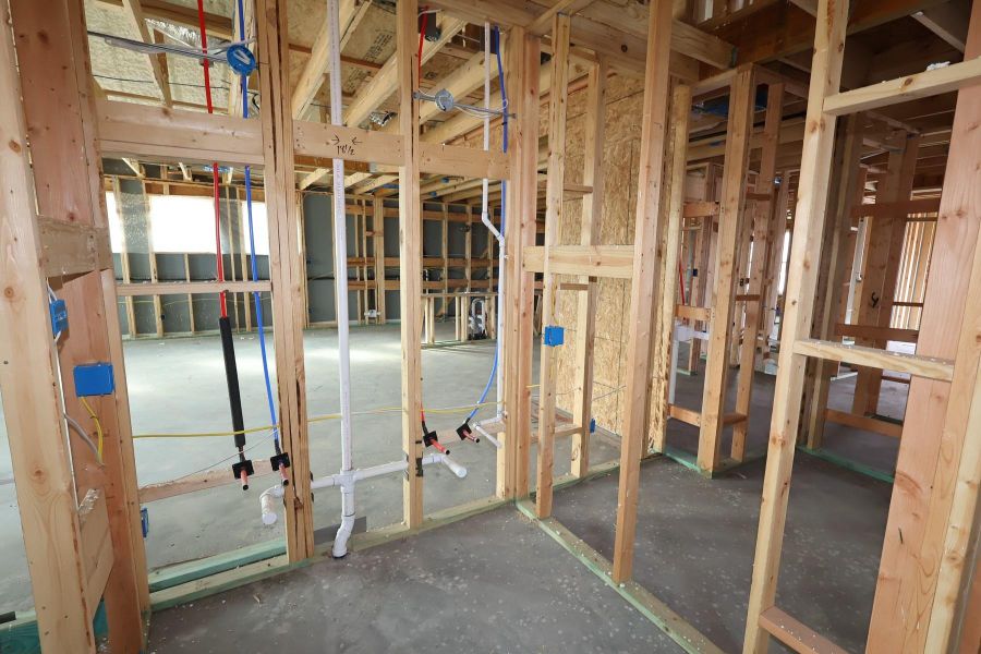 In-progress construction of a new home in The Grand Prairie 50’, Hockley, TX (Image 6).