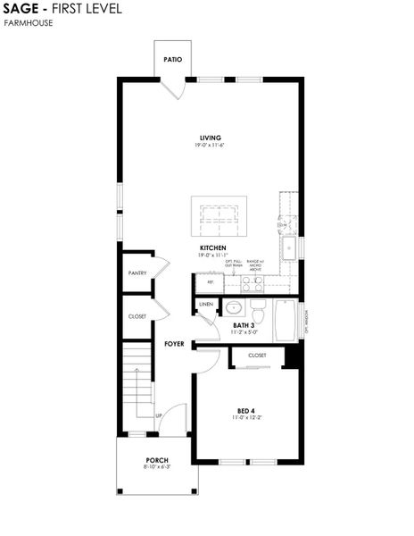 2D floor plan layout of this home in Prairie Song Cottages, Windsor, CO (Image 2).