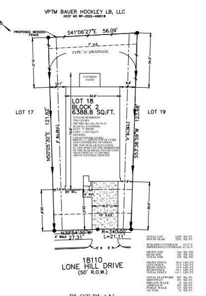18110 Lone Hill Drive - Plot Plan