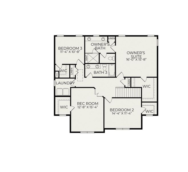 2D floor plan layout for the Fairfield Craftsman by Homes by Dickerson in The View, Durham, NC (Image 3).