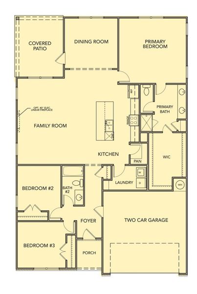2D floor plan layout for the Hawthorne by Kerley Family Homes in Meadow Pines, Dallas, GA (Image 3). 2D floor plan layout for the Hawthorne by Kerley Family Homes in Meadow Pines, Dallas, GA (Image 3).