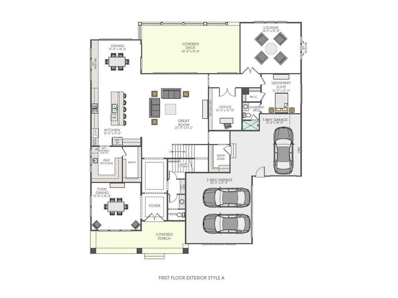 2D floor plan layout for the Weatherby by Tri Pointe Homes in Castleberry Reserve, Apex, NC (Image 3).