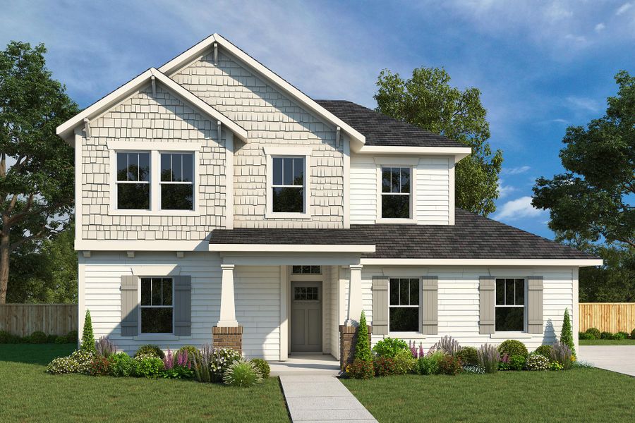 Representative exterior photo of a completed home built from the The Chadwell by David Weekley Homes in Walsh Gardens, Aledo, TX (Image 22).