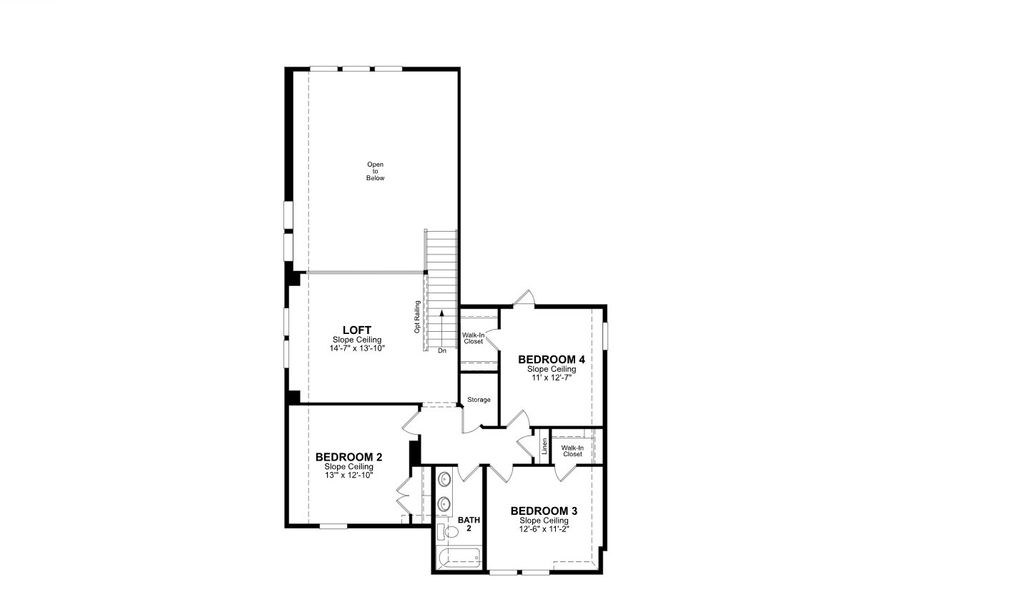 2D floor plan layout for the Alder by Beazer Homes in Copia Pines, Montgomery, TX (Image 5).