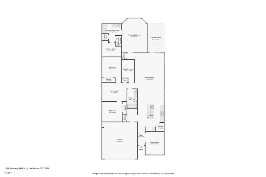 2D floor plan layout of this home in Riviera Pines - Premier Series, Huffman, TX (Image 4). 2D floor plan layout of this home in Riviera Pines - Premier Series, Huffman, TX (Image 4).