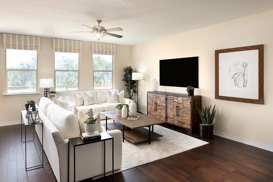 Representative furnished interior of a home built from the Blanco 2 by Taylor Morrison in Lisso 60s, Pflugerville (Image 9). Representative furnished interior of a home built from the Blanco 2 by Taylor Morrison in Lisso 60s, Pflugerville (Image 9).