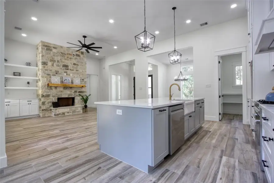 The gorgeous stone fireplace is the centerpiece of the room! The gorgeous stone fireplace is the centerpiece of the room!