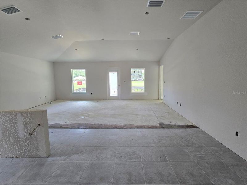 kitchen and living room