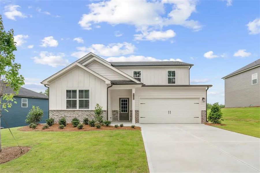 Front exterior of a new home in Parkview Estates, South Fulton, GA, highlighting curb appeal (Image 1). Front exterior of a new home in Parkview Estates, South Fulton, GA, highlighting curb appeal (Image 1).