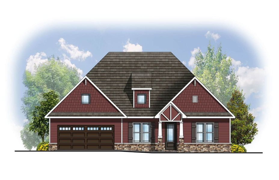 Representative rendering of the exterior for the Piedmont II by Cook Bros. Homes (Image 13).