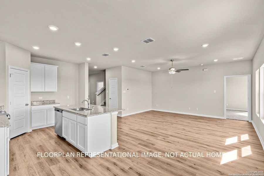 Furnished interior view inside a new home in Cinco Lakes, San Antonio (Image 3).
