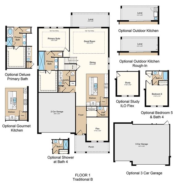 2D floor plan layout of this home in Skye Ranch Community Group Page, Sarasota, FL (Image 6).