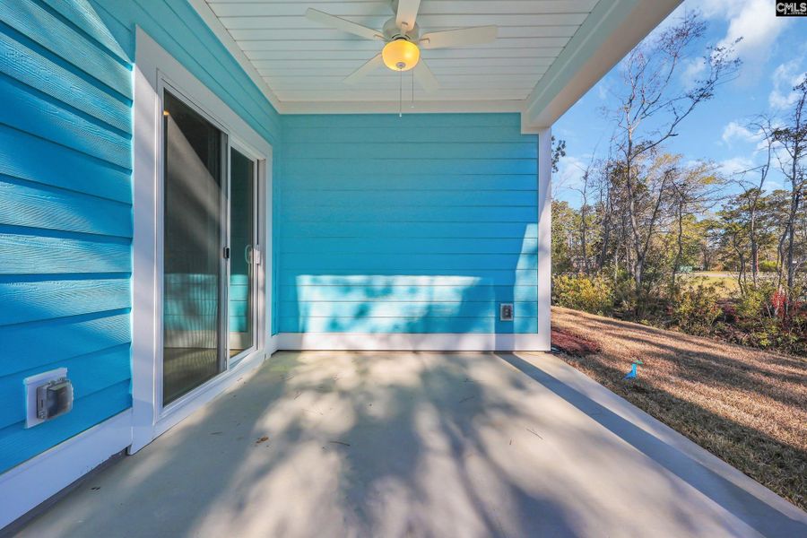 Exterior details and patio area of a home in Bickley Station, Irmo (Image 1).