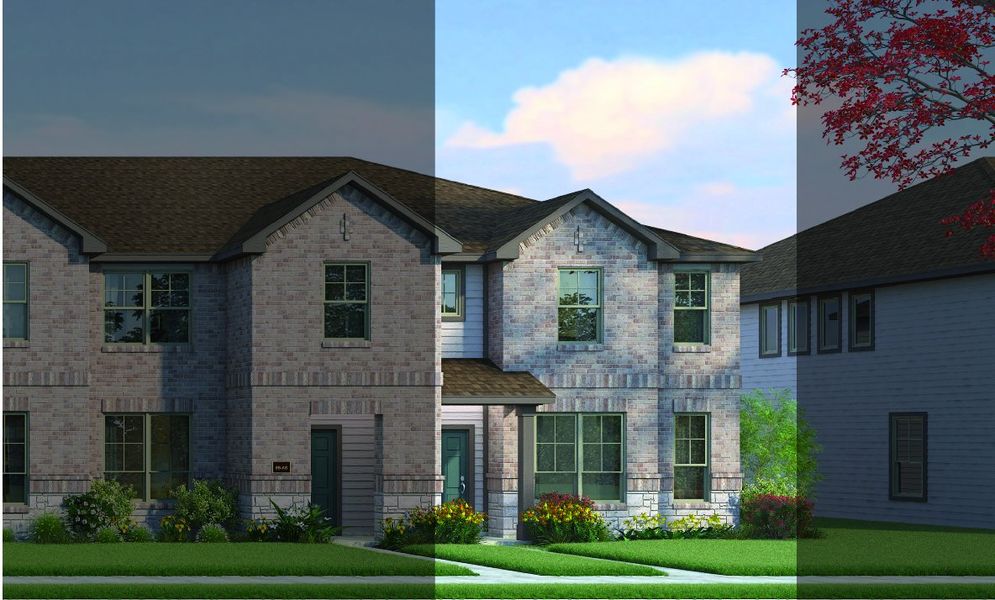 Crockett with Elevation 6B Stone Exterior 2023 Townhomes