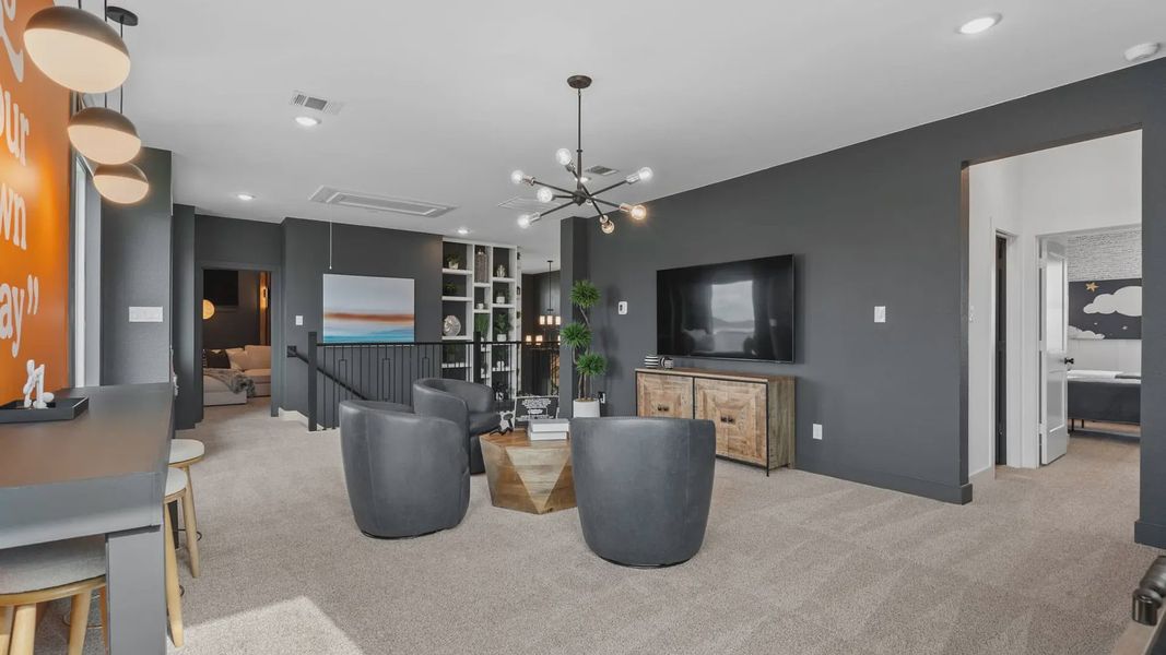 Representative furnished interior of a home built from the Acadia by Chesmar Homes in Elyson 50's, Katy (Image 24).