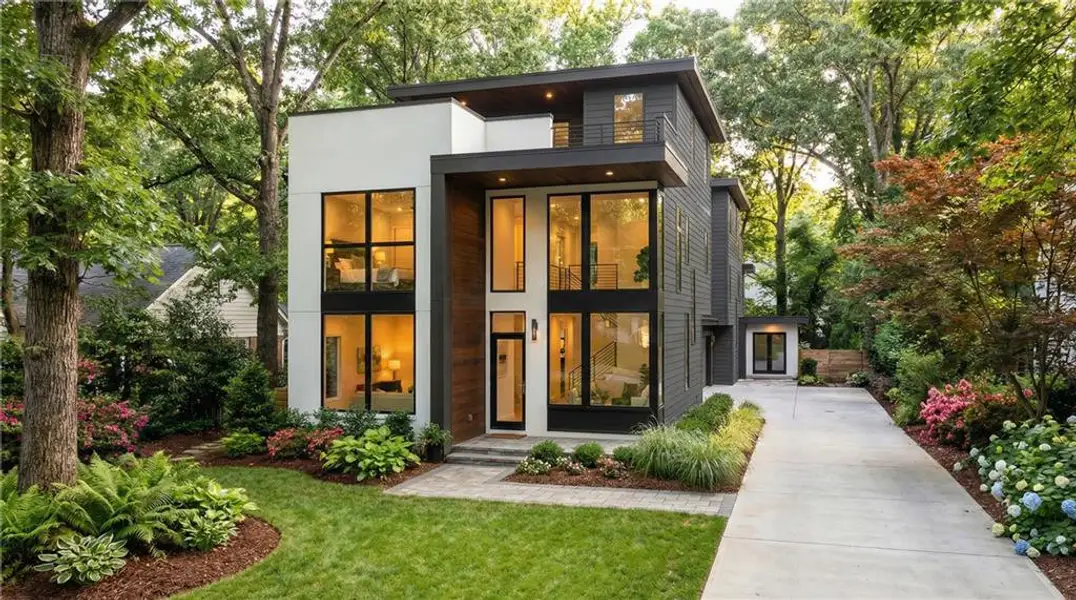 Front exterior of a new home in , Atlanta, GA, highlighting curb appeal (Image 1). Front exterior of a new home in , Atlanta, GA, highlighting curb appeal (Image 1).
