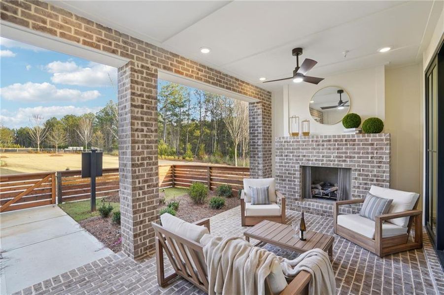 Exterior details and patio area of a home in IveyBrooke, Alpharetta (Image 3). Exterior details and patio area of a home in IveyBrooke, Alpharetta (Image 3).