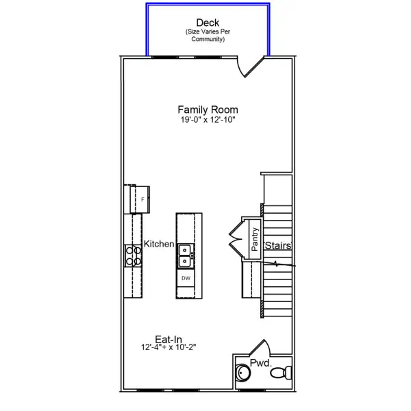 2D floor plan layout of this home in Avenue One, Castle Hayne, NC (Image 3).