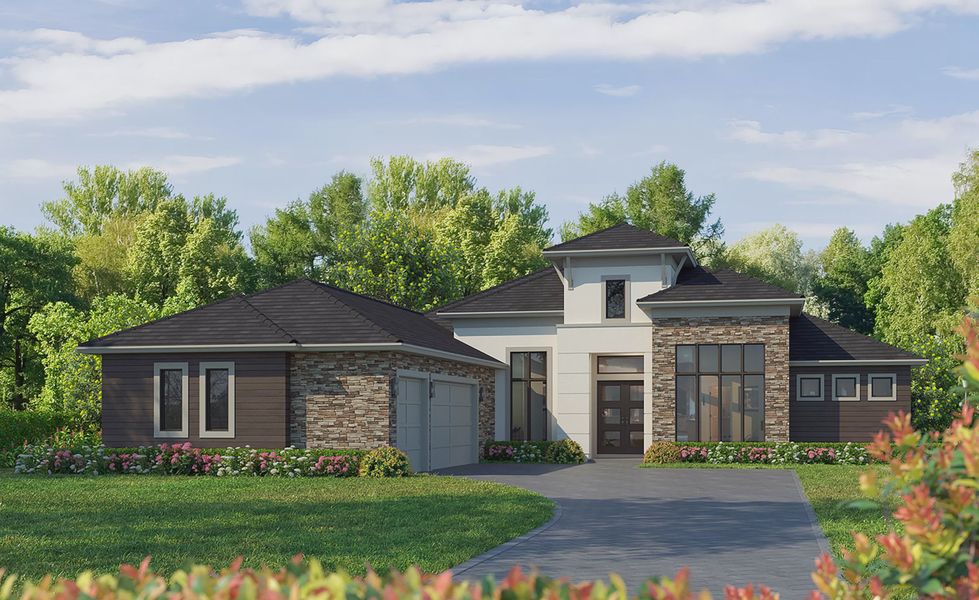 Representative exterior photo of a completed home built from the Egret V by ICI Homes in Wellen Park, Venice, FL (Image 3).