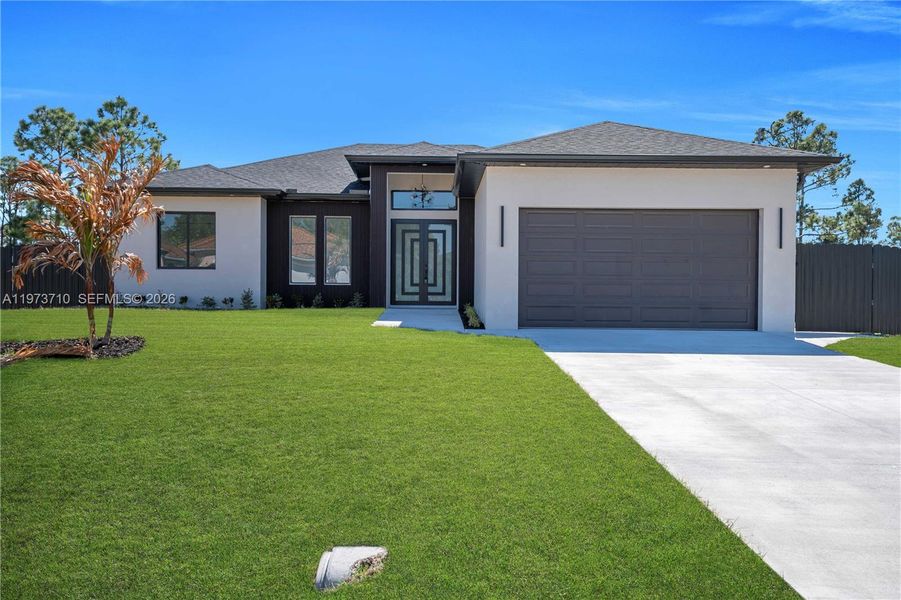 Front exterior of a new home in , Cape Coral, FL, highlighting curb appeal (Image 18).