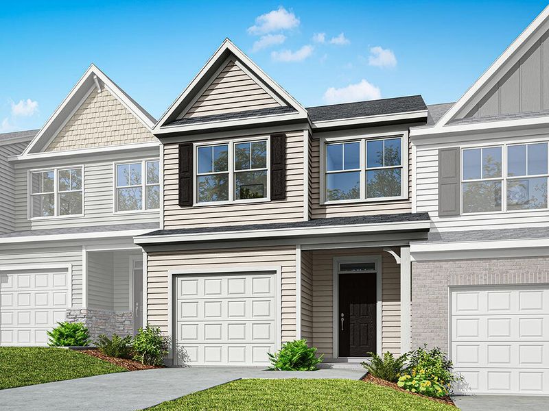 Front exterior of a new home in CraigStone, Woodruff, SC, highlighting curb appeal (Image 1). Front exterior of a new home in CraigStone, Woodruff, SC, highlighting curb appeal (Image 1).