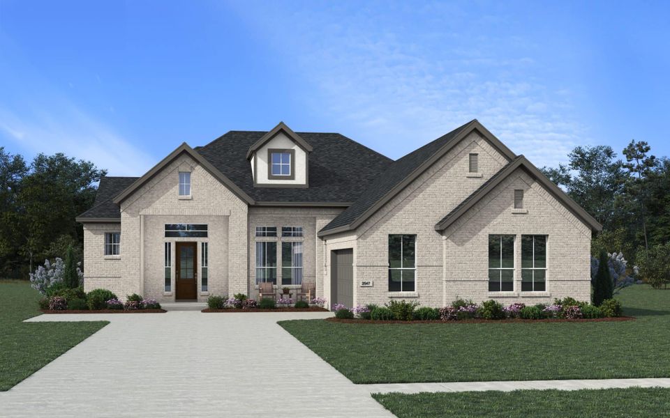 Representative exterior photo of a completed home built from the Estonia by Chesmar Homes in Mesa Western, Cibolo, TX (Image 3).