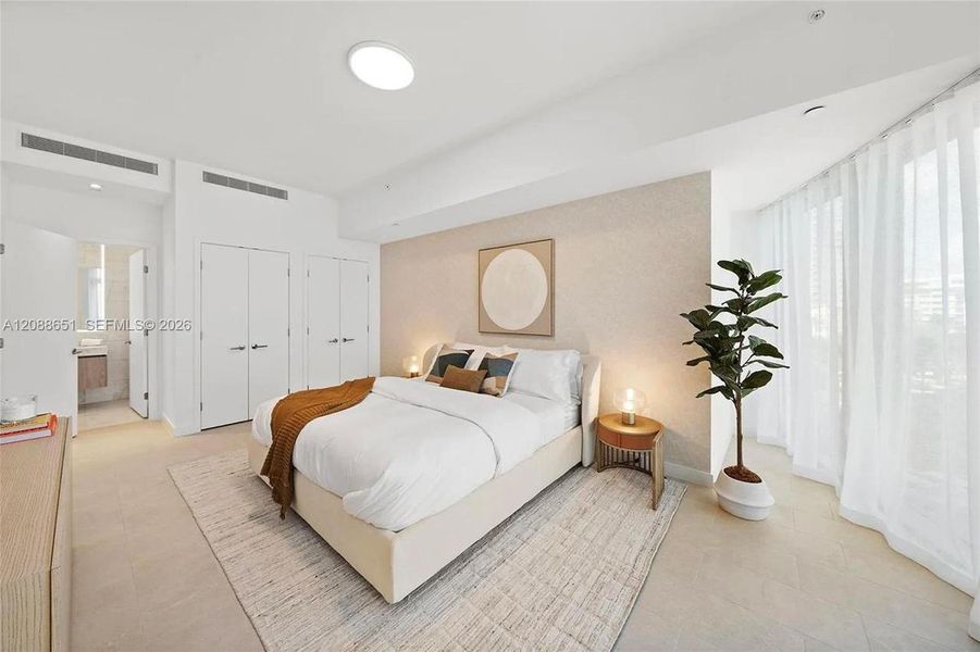 Furnished interior view inside a new home in , Miami Beach (Image 15). Furnished interior view inside a new home in , Miami Beach (Image 15).