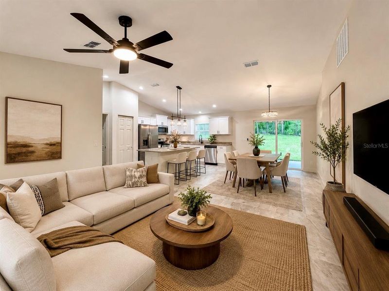 Furnished interior view inside a new home in , Dunnellon (Image 7).