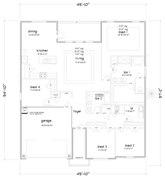 2D floor plan layout for the Jasmine by D.R. Horton in Palm Ridge, Guyton, GA (Image 5). 2D floor plan layout for the Jasmine by D.R. Horton in Palm Ridge, Guyton, GA (Image 5).