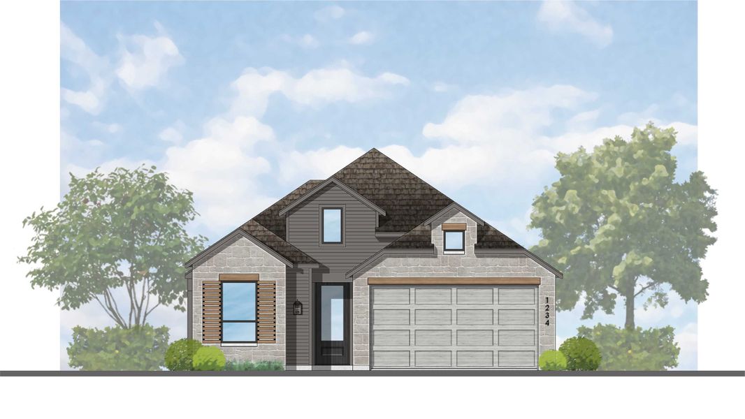 Representative rendering of the exterior for the Royce Plan by Highland Homes (Image 16).