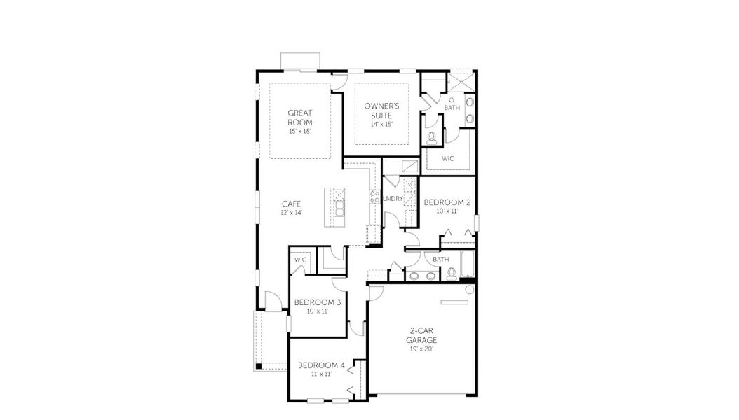 2D floor plan layout for the Newport - 50' Homesites by Dream Finders Homes in Wilford Preserve, Orange Park, FL (Image 4). 2D floor plan layout for the Newport - 50' Homesites by Dream Finders Homes in Wilford Preserve, Orange Park, FL (Image 4).
