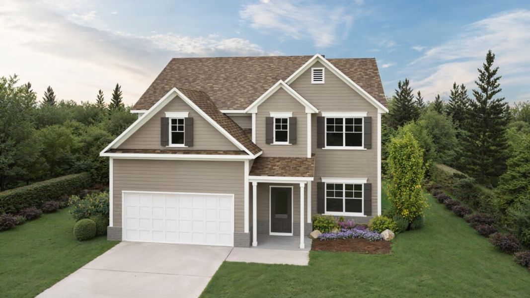Representative exterior photo of a completed home built from the The Deerfield by Direct Residential Communities in The Hills at Cedar Creek, Winder, GA (Image 1). Representative exterior photo of a completed home built from the The Deerfield by Direct Residential Communities in The Hills at Cedar Creek, Winder, GA (Image 1).