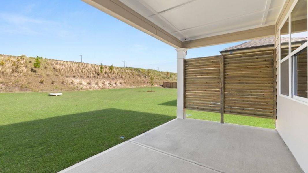 Exterior details and patio area of a home in Hamptons at Riverwood North, Dallas (Image 3).