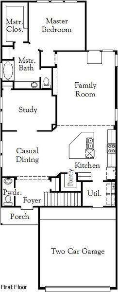 2D floor plan layout of this home in The Meadows at Imperial Oaks, Spring, TX (Image 5).