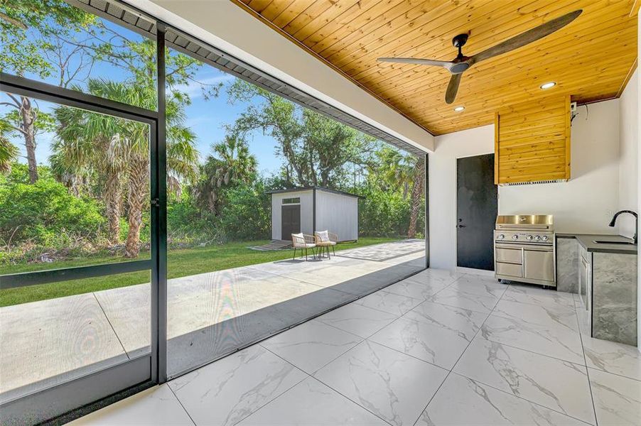 Exterior details and patio area of a home in , North Port (Image 40).
